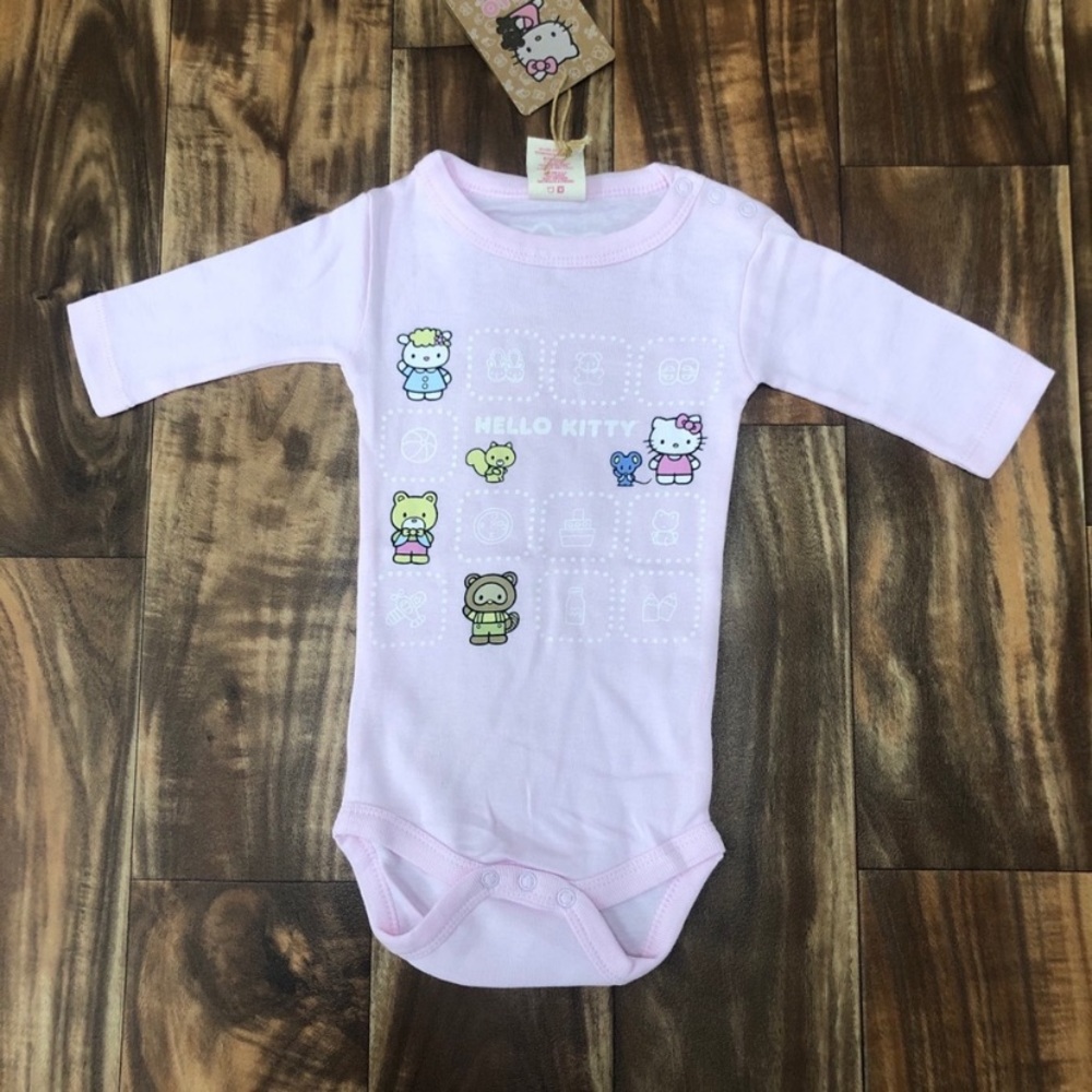 Hello Kitty Light Pink Long Sleeve Onesie